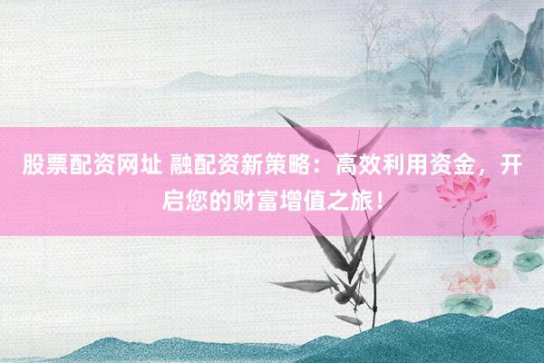股票配资网址 融配资新策略：高效利用资金，开启您的财富增值之旅！