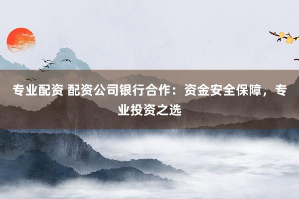 专业配资 配资公司银行合作：资金安全保障，专业投资之选