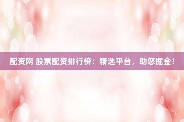 配资网 股票配资排行榜：精选平台，助您掘金！