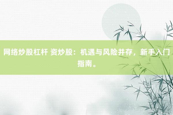 网络炒股杠杆 资炒股：机遇与风险并存，新手入门指南。